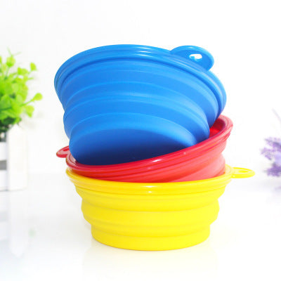 Collapsible silicone travel water bowl