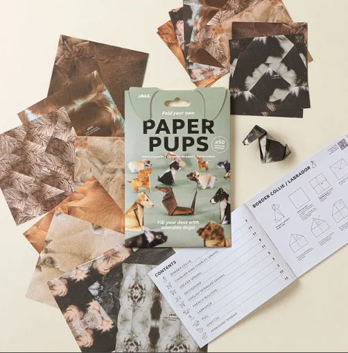 DIY Origami Paper Cats Dogs Dinosaurs Kit 50Pcs Fold Your Own Animal Craft Cute 3D Desk Decor Toy for Kids Adults Beginners Gift
