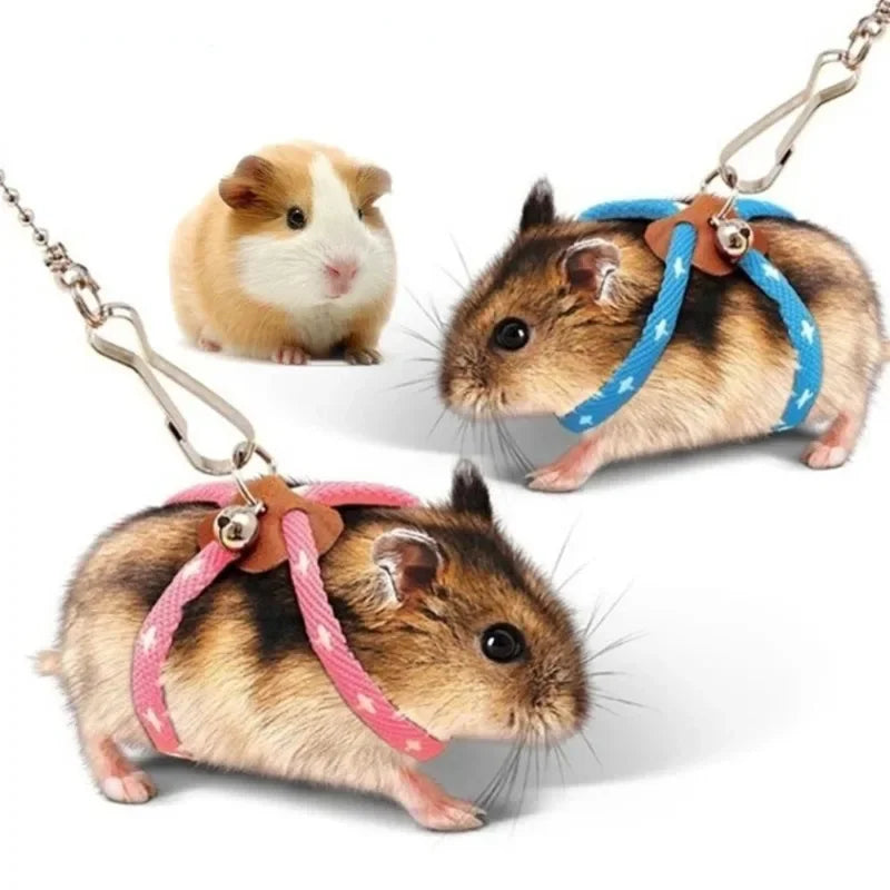 PawHappiness adjustable small pet harness and leash set for hamsters, rabbits and ferrets