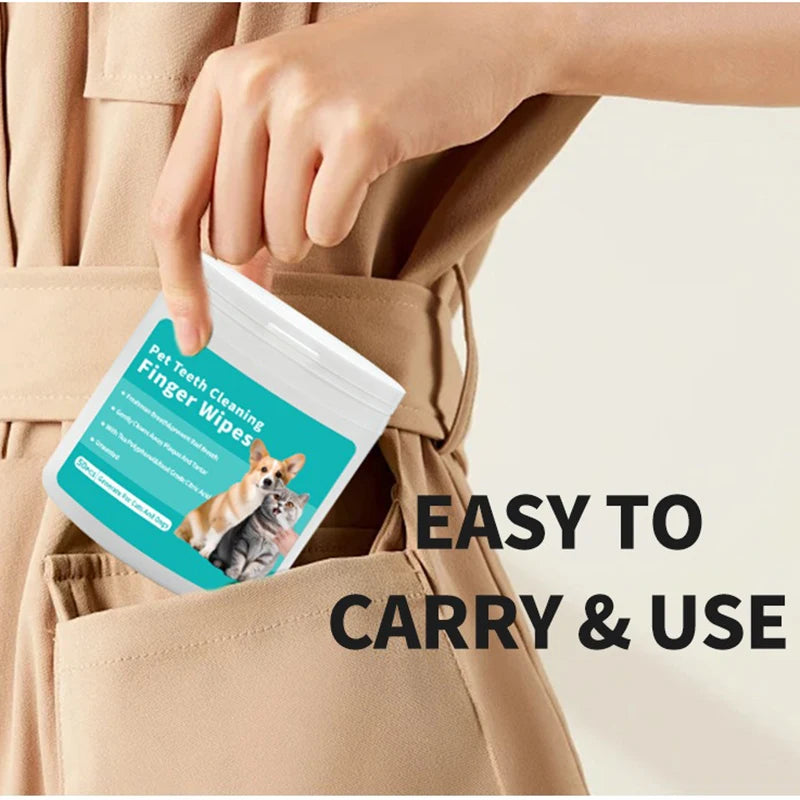 Pet Finger Toothbrush Wipes | Disposable Dental Hygiene Kit for Dogs & Cats