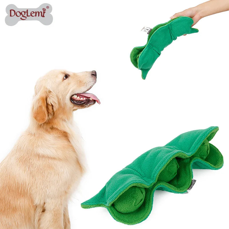 Pea Pod Snuffle Toy | Squeaky Treat-Hiding Plush for Dogs