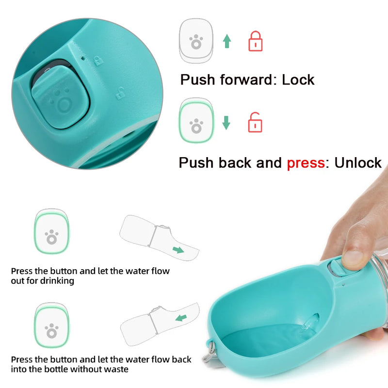 Portable Dog Water Bottle | Leak-Proof On-The-Go Drinking Bowl for Walks & Travel
