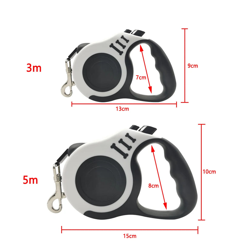 3m 5m Dog Leash for Small Medium Large Dogs Cats Automatic Retractable Strong Nylon Puppy Travel Walking Hiking Traction Rope