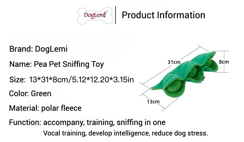 Pea Pod Snuffle Toy | Squeaky Treat-Hiding Plush for Dogs