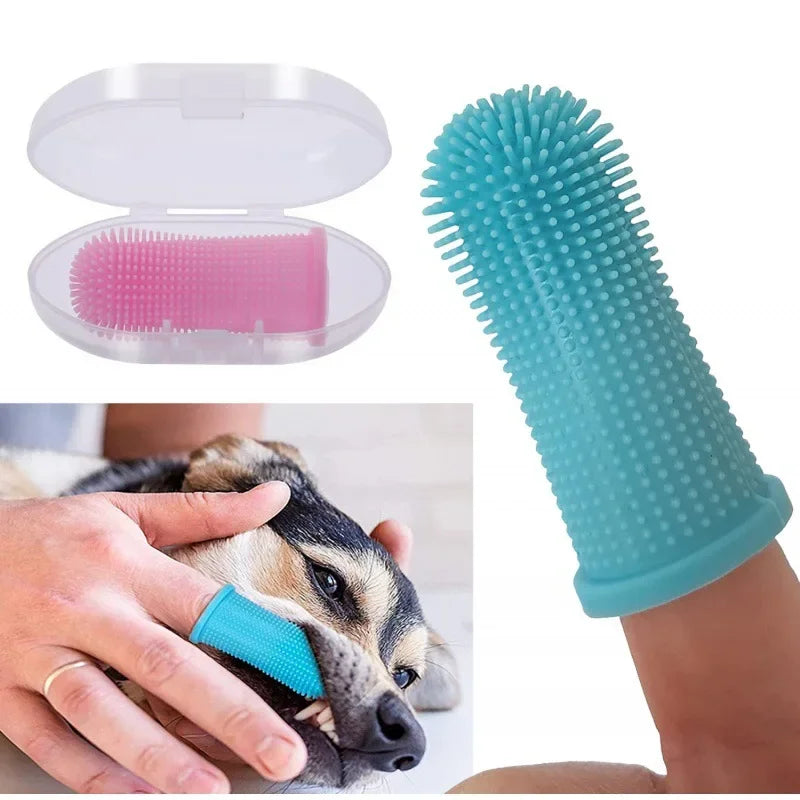 Soft Silicone Pet Finger Toothbrush | Dental Breath Care for Dogs & Cats
