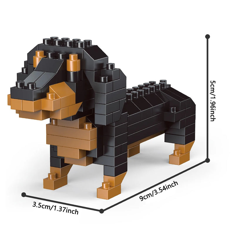 Mini Dachshund Dog Building Blocks Toy for Adults and Kids: Detailed and Lifelike Design, Fun and Educational Construction Set