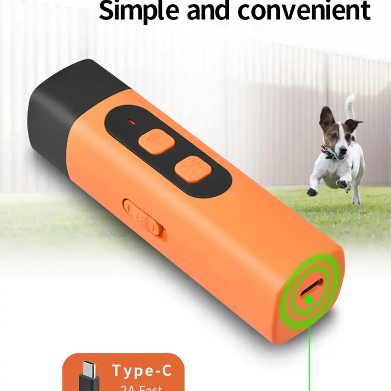 Ultrasonic Dog Bark Deterrent Rechargeable LED Flashlight Pet Training Anti Bark Device for Dogs Control Trainer
