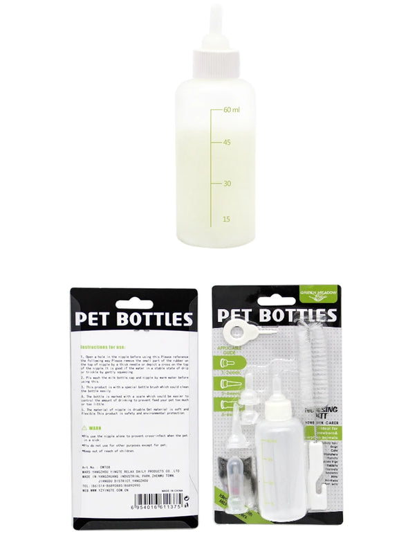 Newborn Puppy & Kitten Feeding Bottle | Hand-Rearing Kit for Small Pets