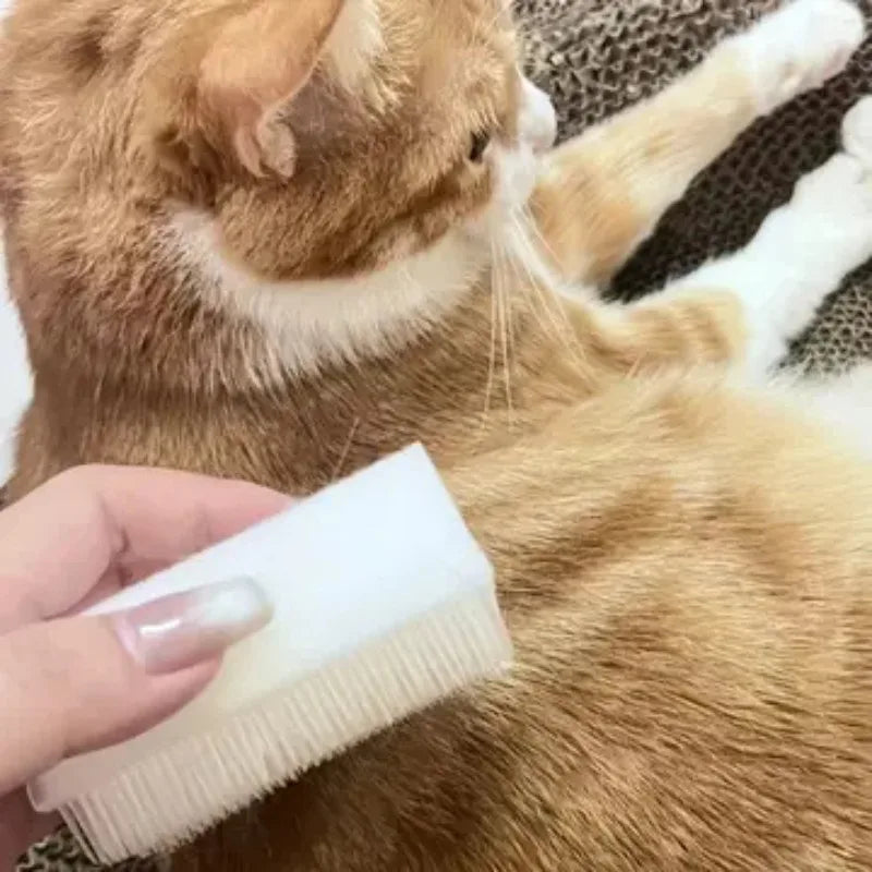 Cat Massage Brush Tongue Sensory Cleaning Brush Soft Cat and Dog Tongue Coating Brush Double-sided Sponge Cat Tongue Comb