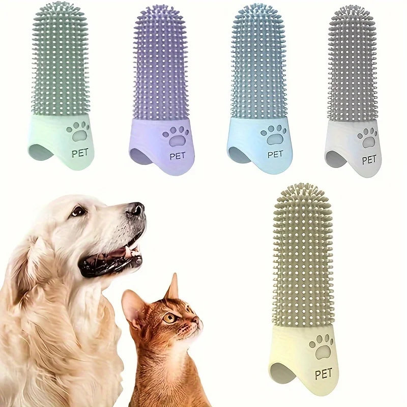 360-Degree Silicone Finger Toothbrush for Dogs & Cats | Soft Dental Cleaning Tool