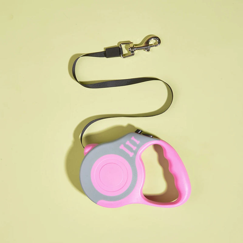 3m 5m Dog Leash for Small Medium Large Dogs Cats Automatic Retractable Strong Nylon Puppy Travel Walking Hiking Traction Rope