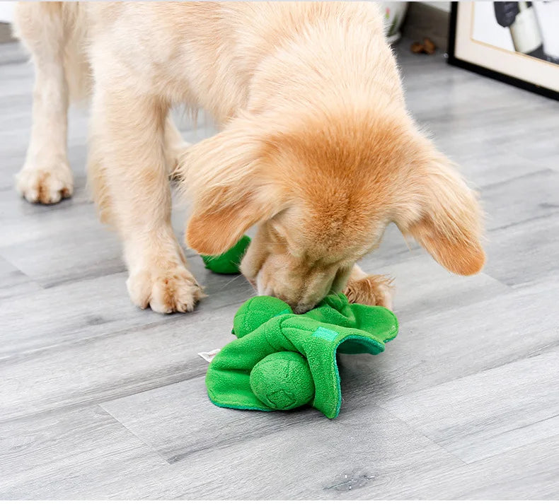 Pea Pod Snuffle Toy | Squeaky Treat-Hiding Plush for Dogs