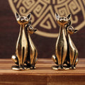 Brass Cat Ornament Couple Cat Ornament Home Office Leisure Small Ornament