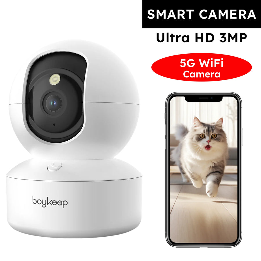 2K Pan-Tilt Pet Camera | 5G WiFi Indoor Security Camera with 2-Way Audio & Night Vision