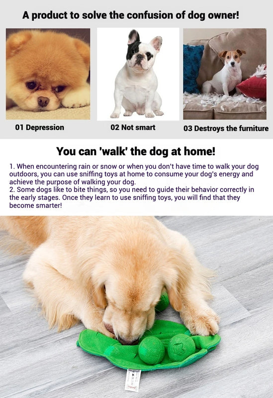 Pea Pod Snuffle Toy | Squeaky Treat-Hiding Plush for Dogs