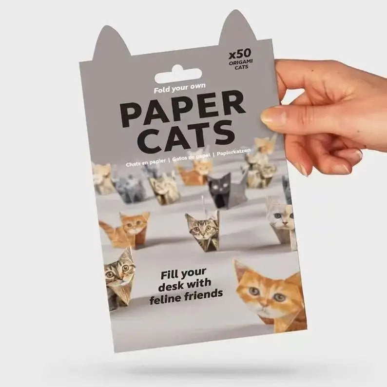 DIY Origami Paper Cats Dogs Dinosaurs Kit 50Pcs Fold Your Own Animal Craft Cute 3D Desk Decor Toy for Kids Adults Beginners Gift