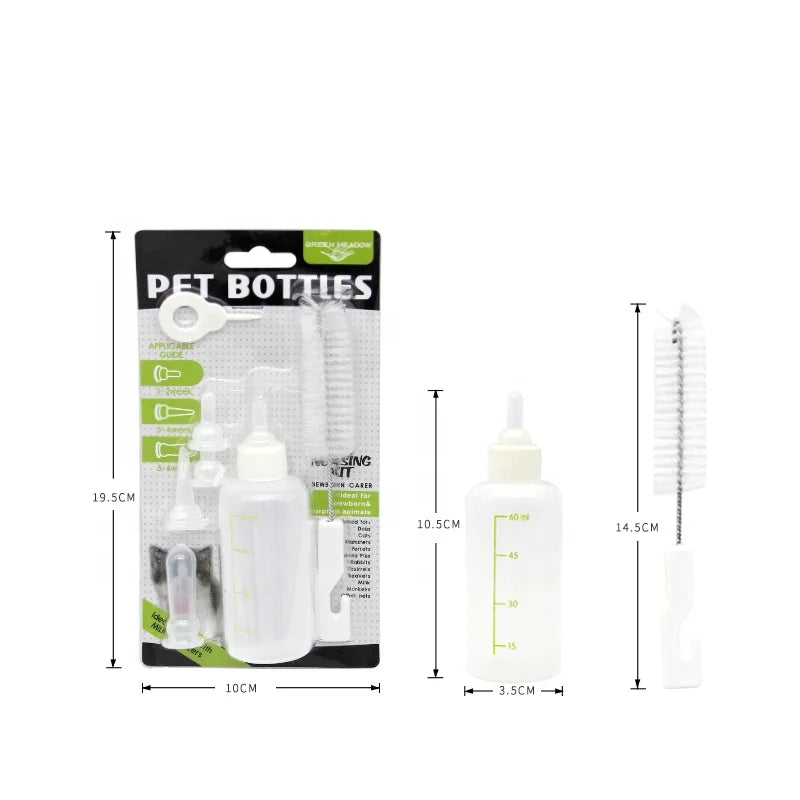 Newborn Puppy & Kitten Feeding Bottle | Hand-Rearing Kit for Small Pets