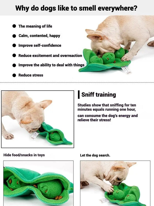 Pea Pod Snuffle Toy | Squeaky Treat-Hiding Plush for Dogs