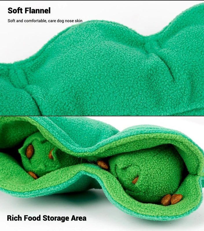 Pea Pod Snuffle Toy | Squeaky Treat-Hiding Plush for Dogs
