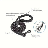 Heavy-Duty Reflective Dog Leash | Padded Handle Double-Traction Safety Lead