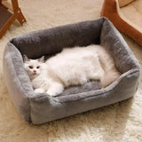 Plush Cat & Dog Cushion Bed | Cosy Winter Basket House for Small Pets
