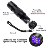 UV Pet Stain Detector Flashlight | 12-LED Black Light for Dog Urine & Bed Bugs