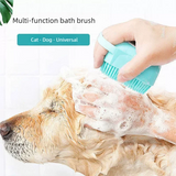 Dog Bathing Brush & Shampoo Dispenser | Soft Silicone Massage Grooming Tool