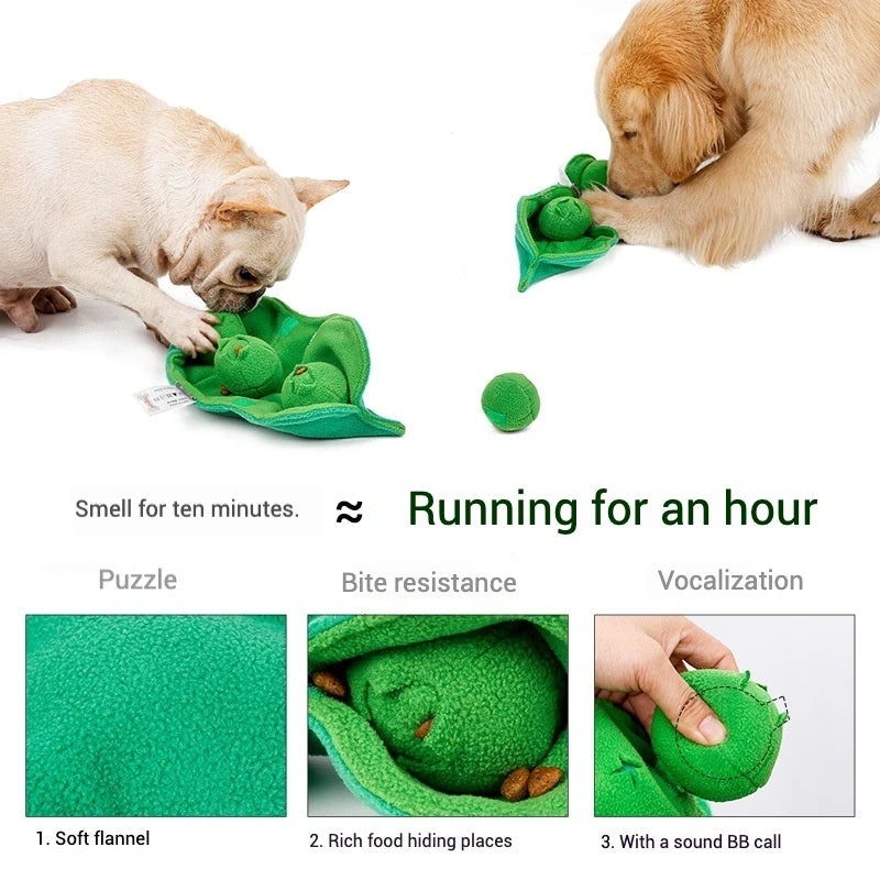 Pea Pod Snuffle Toy | Squeaky Treat-Hiding Plush for Dogs