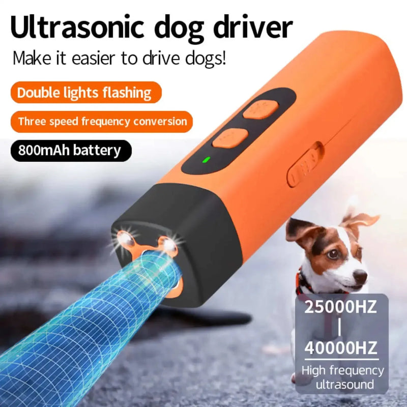 Ultrasonic Dog Bark Deterrent Rechargeable LED Flashlight Pet Training Anti Bark Device for Dogs Control Trainer