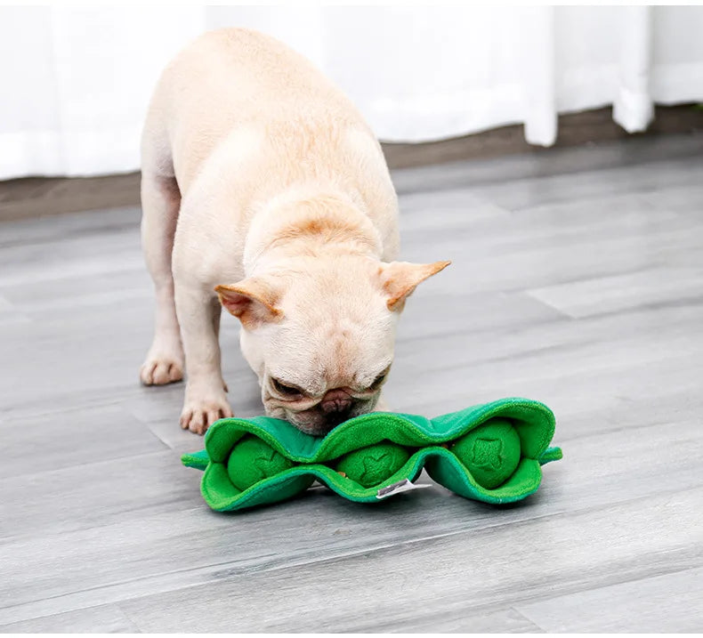 Pea Pod Snuffle Toy | Squeaky Treat-Hiding Plush for Dogs