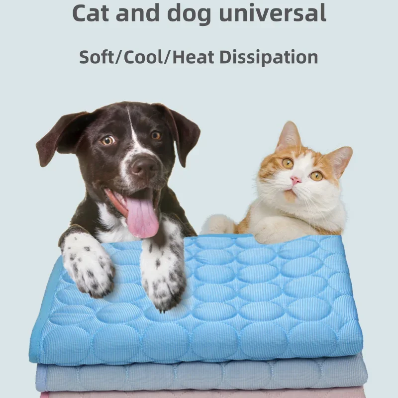 Summer Pet Ice Pad Cool Sleeping Mat Breathable Ice Silk Washable Pet Bed Durable Dog Cat Cushion Pet Supplies for Home Outdoor