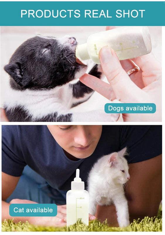 Newborn Puppy & Kitten Feeding Bottle | Hand-Rearing Kit for Small Pets