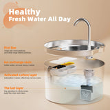2.2L Automatic Pet Water Fountain | Stainless Steel Circulating Filter Dispenser