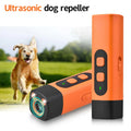 Ultrasonic Dog Bark Deterrent Rechargeable LED Flashlight Pet Training Anti Bark Device for Dogs Control Trainer