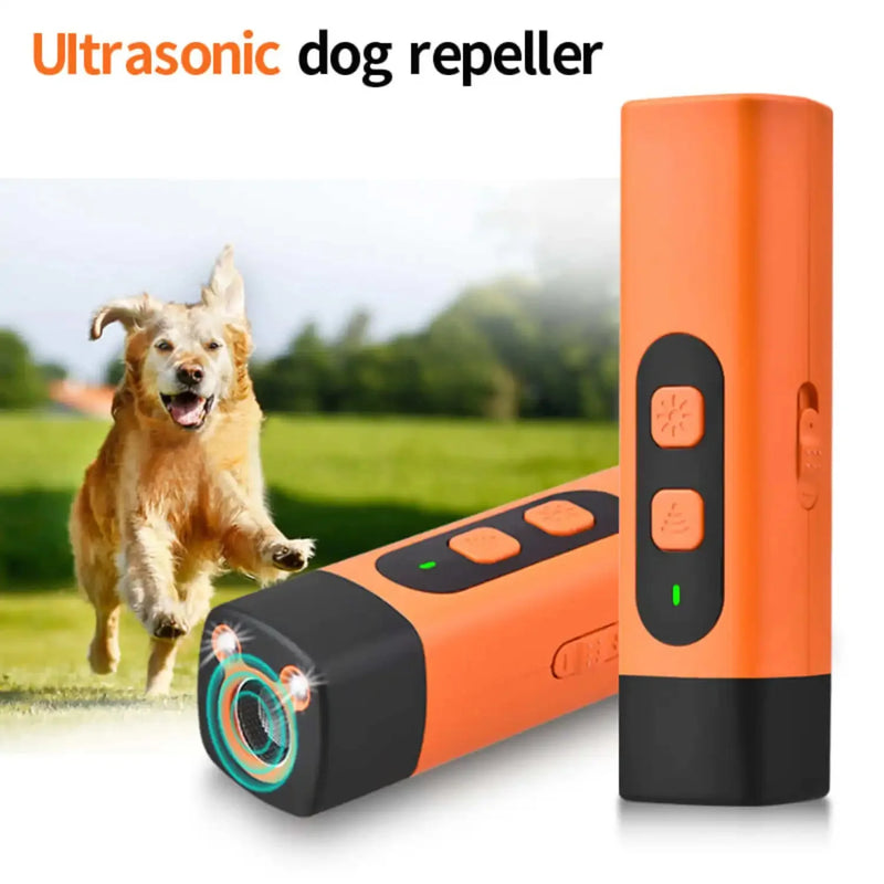 Ultrasonic Dog Bark Deterrent Rechargeable LED Flashlight Pet Training Anti Bark Device for Dogs Control Trainer