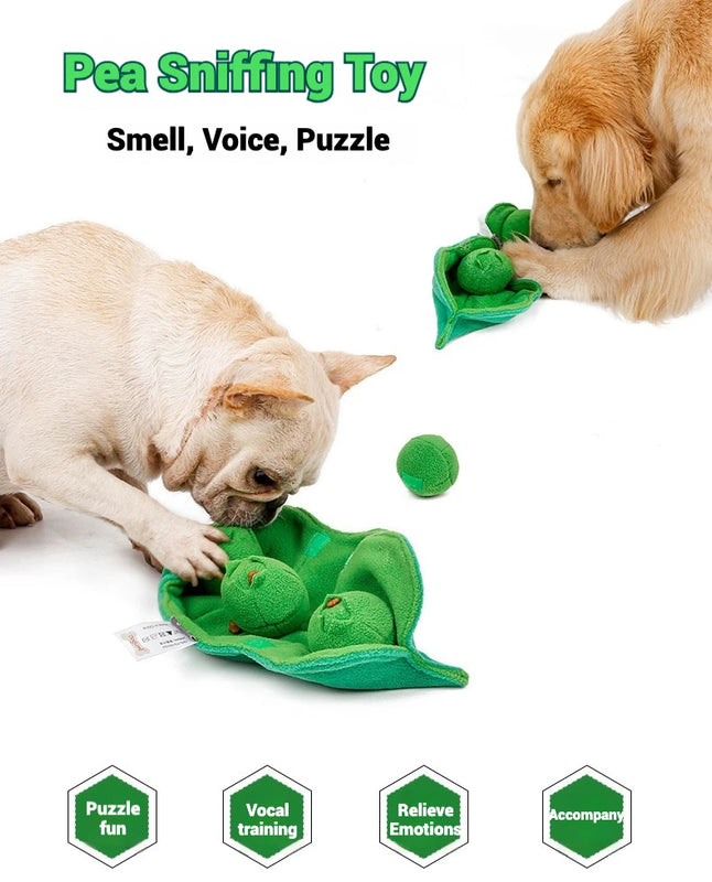 Pea Pod Snuffle Toy | Squeaky Treat-Hiding Plush for Dogs