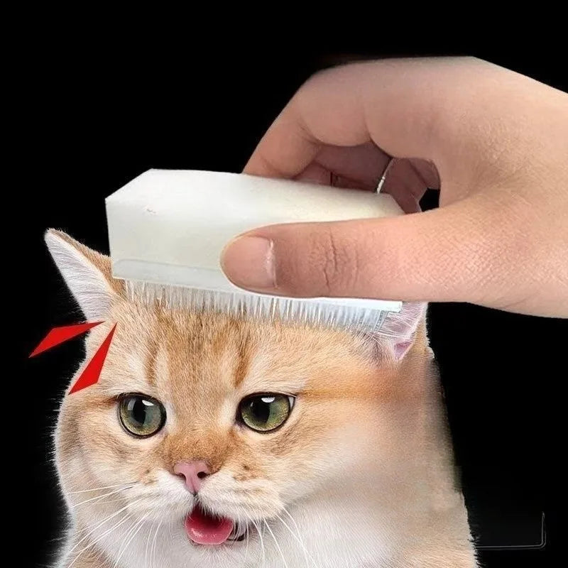 Cat Massage Brush Tongue Sensory Cleaning Brush Soft Cat and Dog Tongue Coating Brush Double-sided Sponge Cat Tongue Comb
