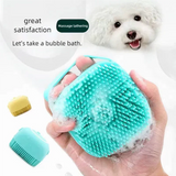 Dog Bathing Brush & Shampoo Dispenser | Soft Silicone Massage Grooming Tool