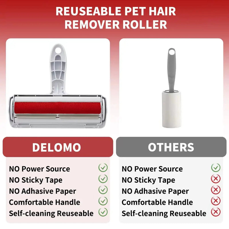 Self-Cleaning Pet Hair Roller | Reusable Fur Remover for Furniture & Clothes