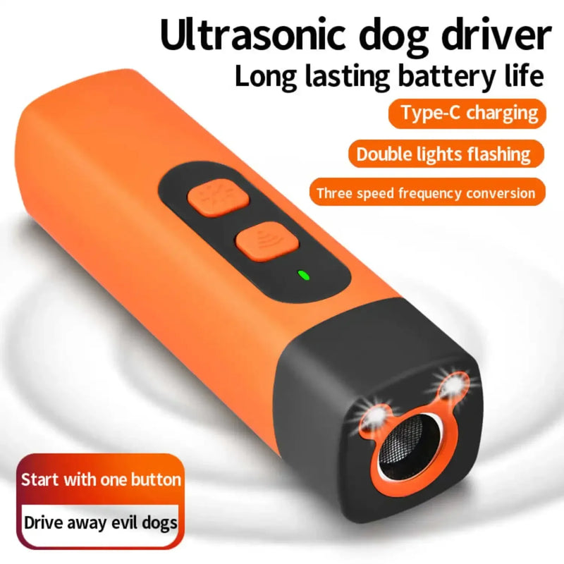 Ultrasonic Dog Bark Deterrent Rechargeable LED Flashlight Pet Training Anti Bark Device for Dogs Control Trainer