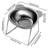 Slanted Stainless Steel Pet Bowl | Anti-Spill Raised Feeder for Dogs & Cats