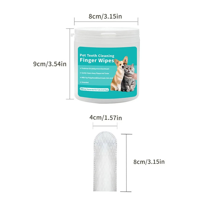 Pet Finger Toothbrush Wipes | Disposable Dental Hygiene Kit for Dogs & Cats