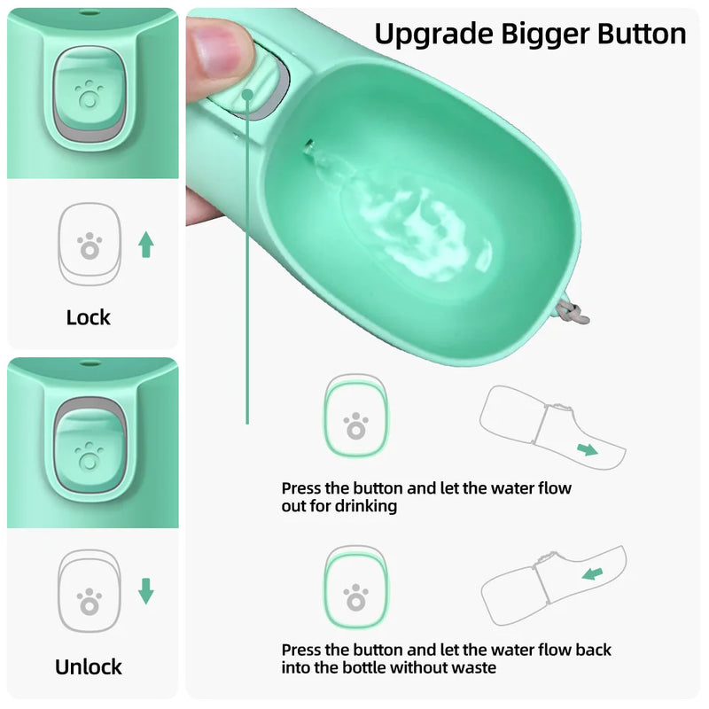 Portable Dog Water Bottle | Leak-Proof On-The-Go Drinking Bowl for Walks & Travel
